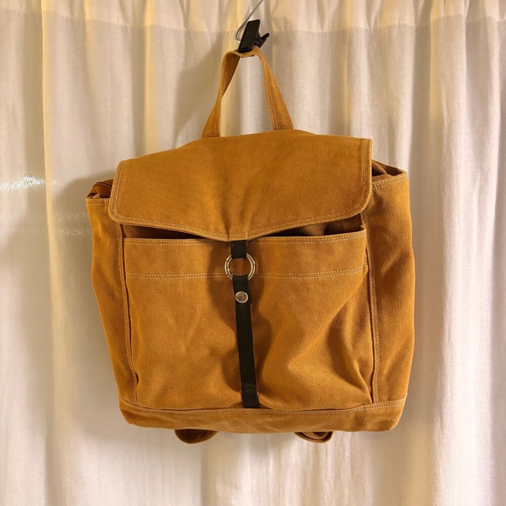 Christy Studio Canvas Backpack Cognac Brown Laptop Work